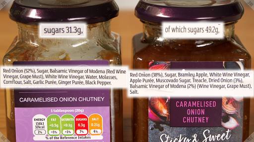 [Two versions of onion chutney product]